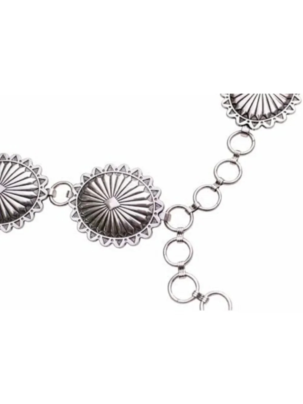 Stylish Western Metal Oval Concho Chain Belt - Trendy Accessory for Any Outfit